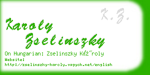 karoly zselinszky business card